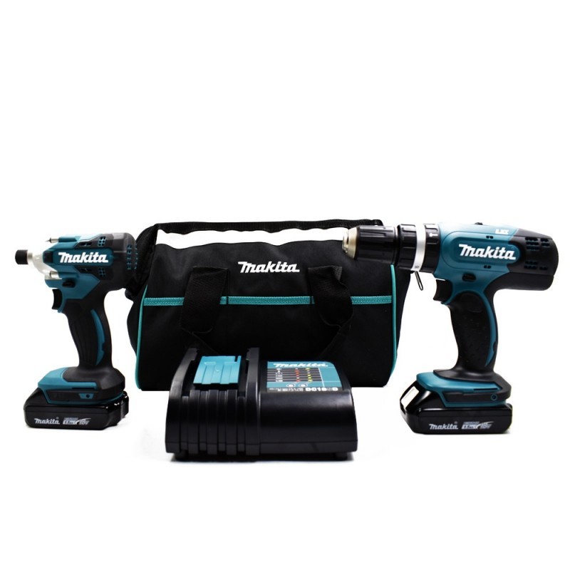 Combo Lxt 18V : Taladro Dhp453 + Atornillador Impacto Dtd156 + 2 X 1.5Ah + C. Estándar + Maletin Makita