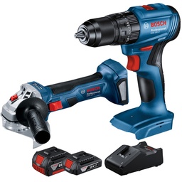 [0601.9H9.0E4-000] Combo Taladro Percutor 1/2" GSB 185-LI + Amoladora/Esmeril 5" (4-1/2") 18V  GWS 180-LI Bosch