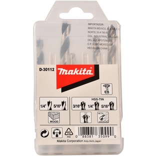 Set De Brocas Para Metal Hss (3/6", 1/4", 5/16") Y Madera (1/4", 5/16") Makita