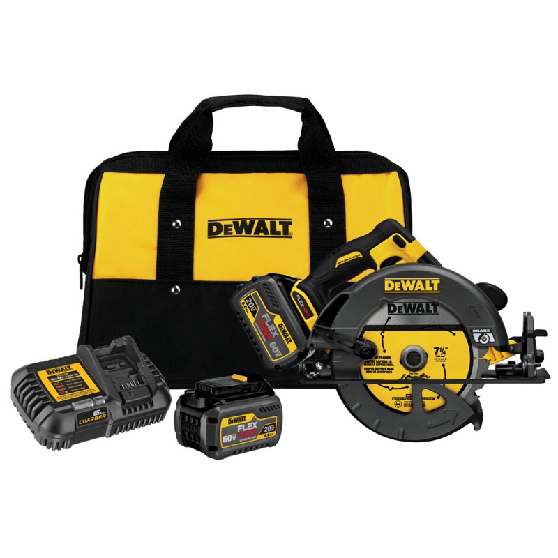 [DCS578T2-B2] Flexvolt 60V Max Sierra Circular 7-1/4" 1500 W 5800 Rpm (Inc. 2 Bateria + Cargador Dewalt