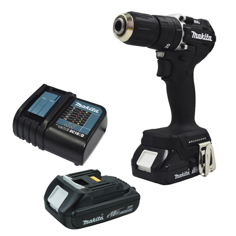 [DHP487YX2B] Taladro Percutor 1/2" 18V Lxt /2 Vel. / 40-23 Nm / Bl - Xpt / 2 X 1.5Ah (Versión Negra) Makita
