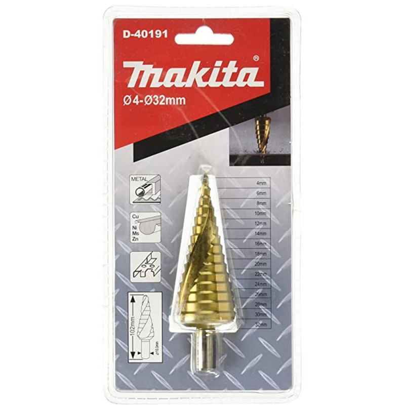 [D-40191] Broca De Paso Espiral Recubrimiento De Ti (4-32 Mm)(D-40191) Makita