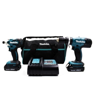 Combo Lxt 18V : Taladro Dhp453 + Atornillador Impacto Dtd156 + 2 X 1.5Ah + C. Estándar + Maletin Makita