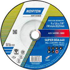 [66252841000] Disco Abrasivo Desbaste Fierro 9" x 1/4" (6mm) x 7/8" BDA640 Norton