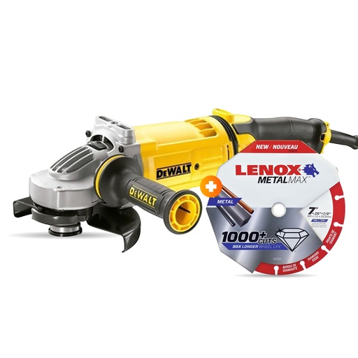 Kit Esmeril/Amoladora Angular 7" 2400W 8500 Rpm (DWE4557-B2) - Disco Diamantado Metalmax Corte Metal 7" X 7/8" Lenox (1972924)