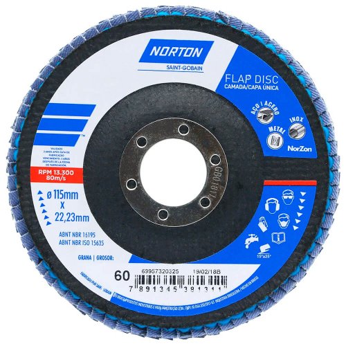 [69957320325] Disco Flap Original 4-1/2" x 7/8" Grano 60 Norton
