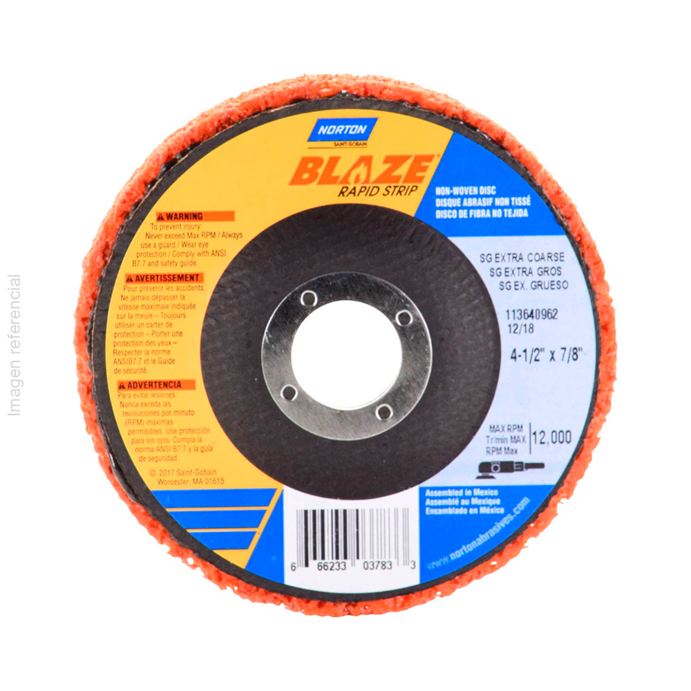 [66261020546] Disco Esponja Rapid Finish Gris 4-1/2" x 7/8" Norton