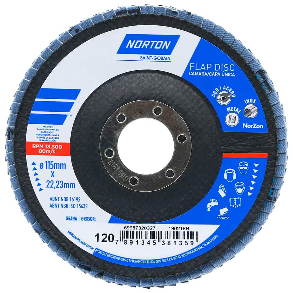 [69957320327] Disco Flap Original 4-1/2" x 7/8" Grano 120 Norton