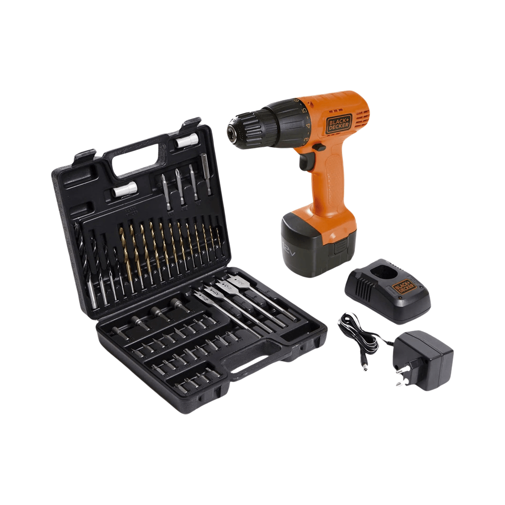 [CD121K50-B2C] Taladro Atornillador 3/8" 12 V + Puntas + Maleta Plastica Black & Decker B&D