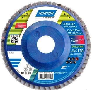 Disco Flap Curvo 4-1/2” x 7/8” Grano 120 Evolución R822 Norton