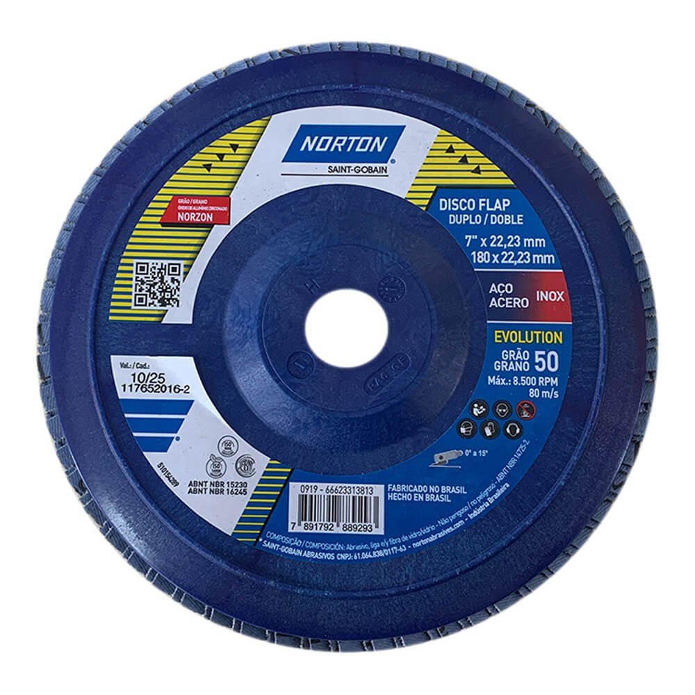 [66623313813] Disco Flap 7" x 7/8" Grano 50 Evolución R822 Norton