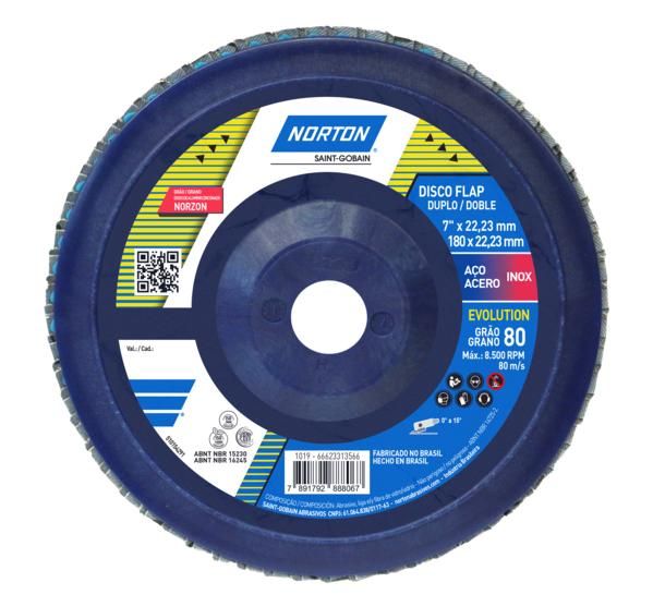 [66623313566] Disco Flap 7" x 7/8" Grano 80 Evolución R822 Norton