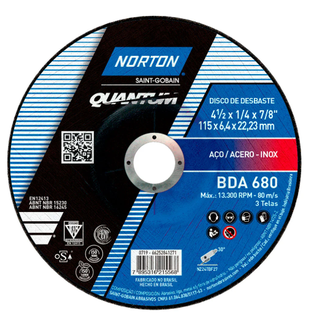 Disco Corte de Desbaste 4" 1/2″ X 1/4 X 7/8 Zircon BDA680 Norton