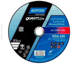 Disco Corte de Desbaste 9″ X 1/4 X 7/8 Zircon BDA680 Norton