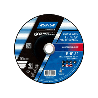 Disco Corte de Acero  9"x1/8"x7/8" Inox T42 BHP32 Quantum Norton