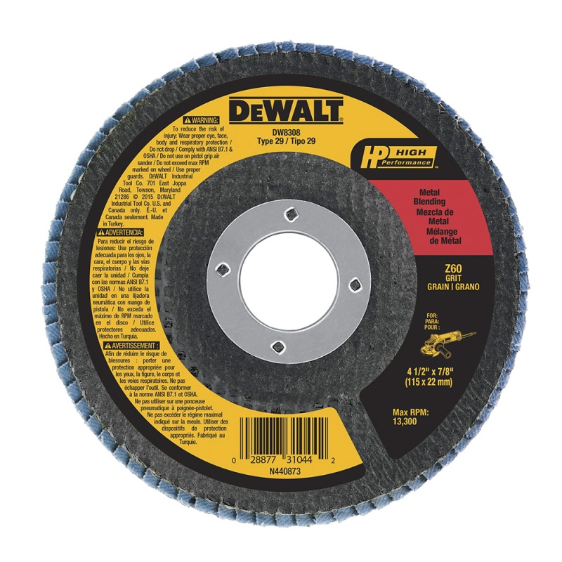 [DW8308-BR] Disco Laminado Zirconio 4-1/2"X7/8" Grano 60 Dewalt
