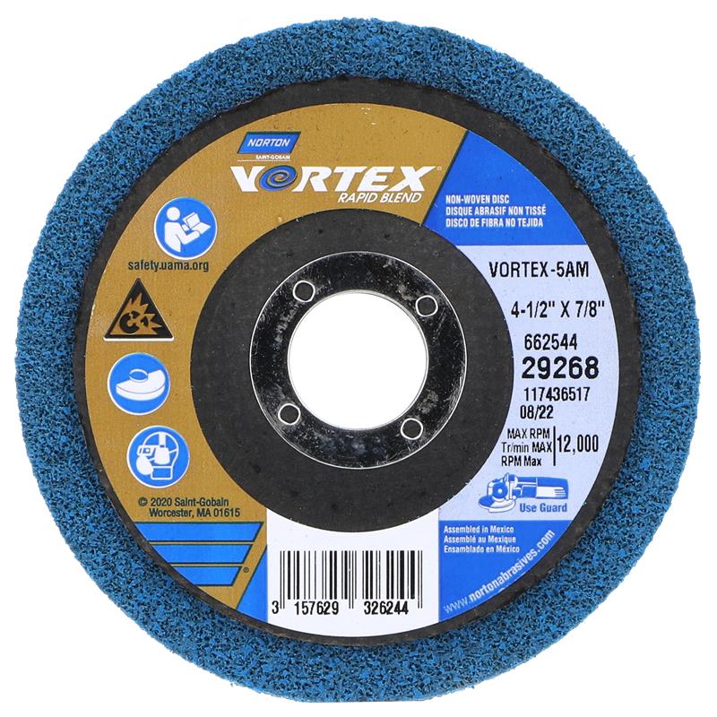 [66254429268] Disco Rapid Finish Vortex Azul Bear-Tex  4-1/2"x7/8" (Norton)
