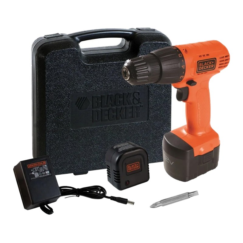 [CD121K-B2C] Taladro Atornillador 3/8" 12 V + Maleta Plastica Black & Decker B&D