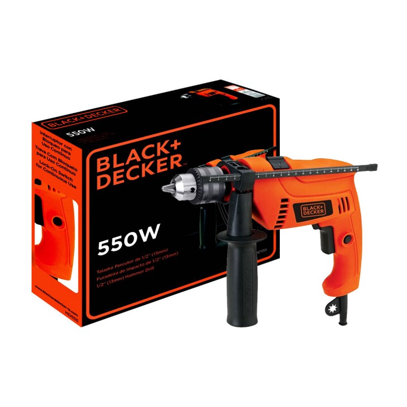 [HD555-B2] Taladro Percutor 1/2" Pro 550W Velocidad Variable Reversa Black & Decker B&D