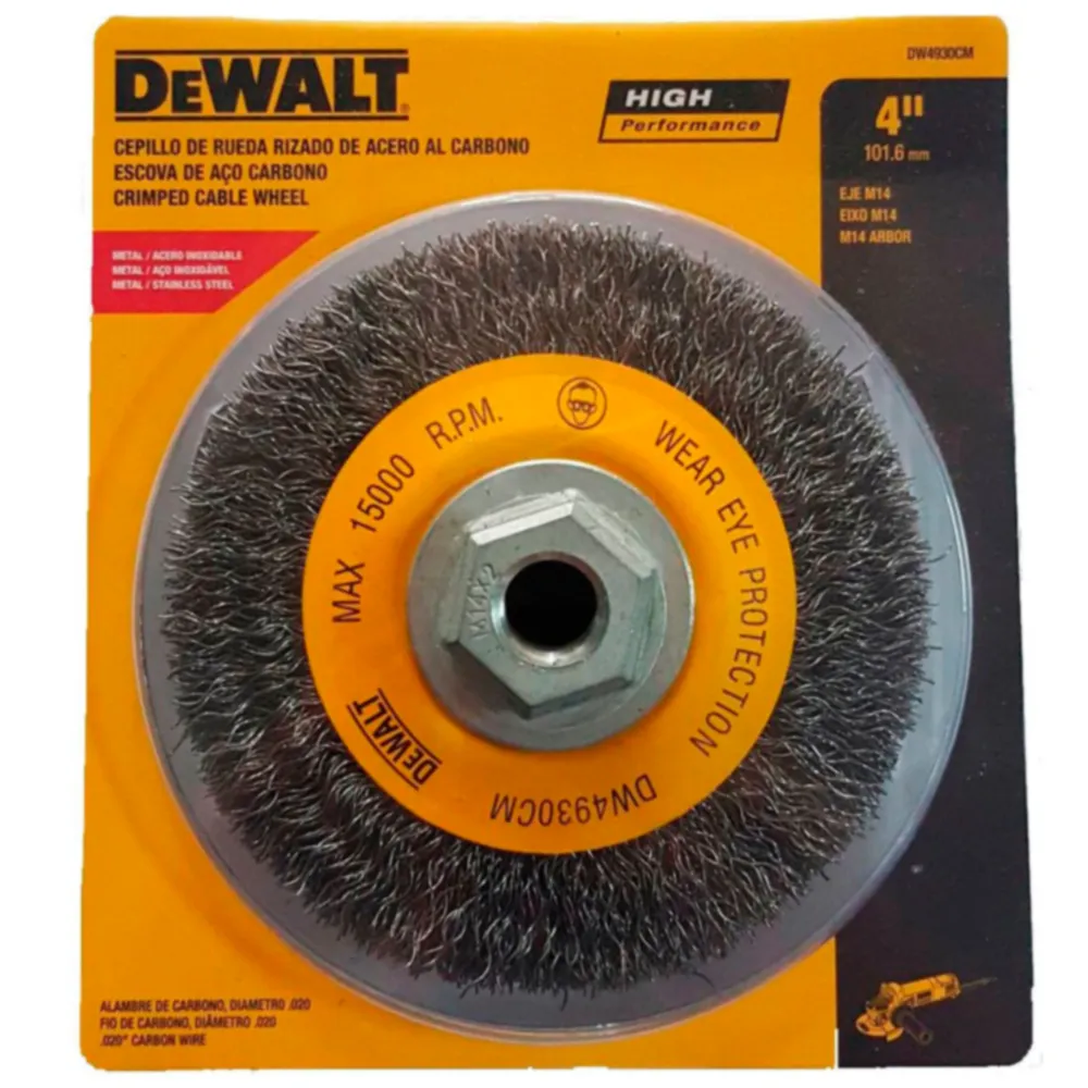 [DW4930CM] Cepillo de Rueda Rizada 4" x M14 Dewalt
