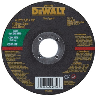 Disco Abrasivo Corte Concreto 7" X 1/8" (3.2mm) Dewalt