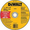 Disco Abrasivo Corte HP 7" (180 mm) x 1/16" (1.6 mm) Dewalt (E)