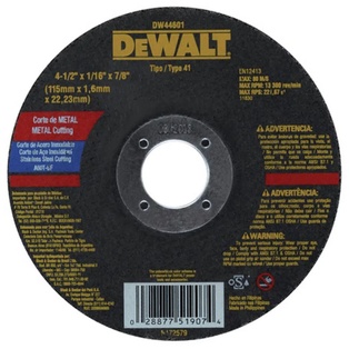 Disco Abrasivo Corte Metal 4-1/2" x 1/16" (1.6 mm) Dewalt