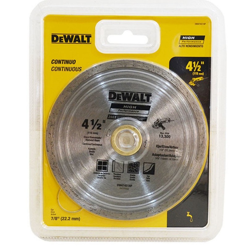 [DW47451HP] Disco Diamantado 4-1/2" Continuo Dewalt