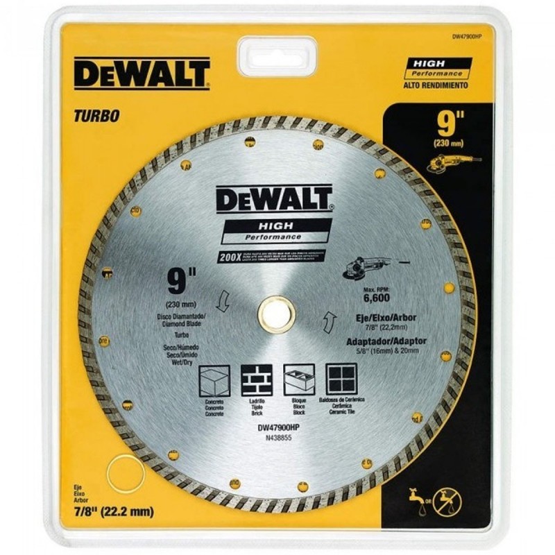 [DW47900HP] Disco Diamantado 9" Turbo - Hp Dewalt