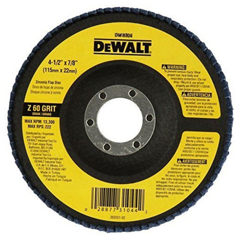 [DW8306] Disco Flap 4-1/2" x 7/8" Grano 36 Dewalt