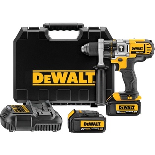 Taladro Percutor 1/2" 20V + 2 Baterias 3.0 Ah + Cargador + Caja Plastica Dewalt