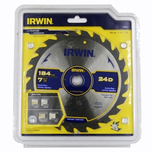 Disco Sierra Circular Portatil 7-1/4" x 24T, 5/8" (Universal) Blister Irwin