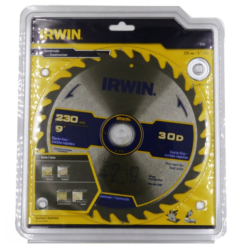 [15160] Disco Sierra Circular 9" x 30T, 30 mm Irwin