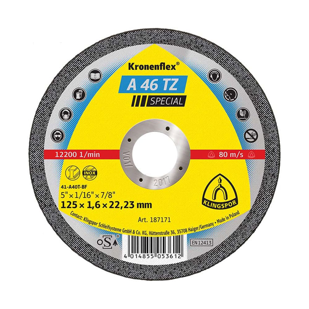 [187170] Disco Corte 4-1/2" - Kt/Special/A46Tz/S/Ger/115X1,6X22,23 Plano Klingspor