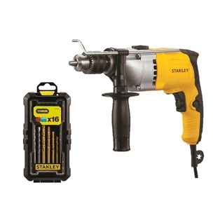 Stanley Taladro Percutor 1/2" 800W + Set x 16 Brocas (STA7221-XJ)