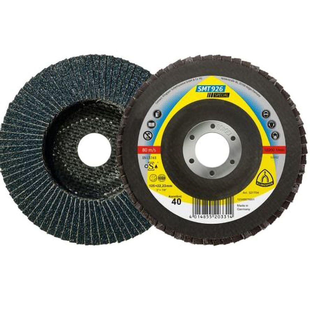 [321703] Disco Flap 4-1/2" * Grano 40 - Te/Special/Smt926/Cs461X/40/N/Gew/115X22,2 Klingspor