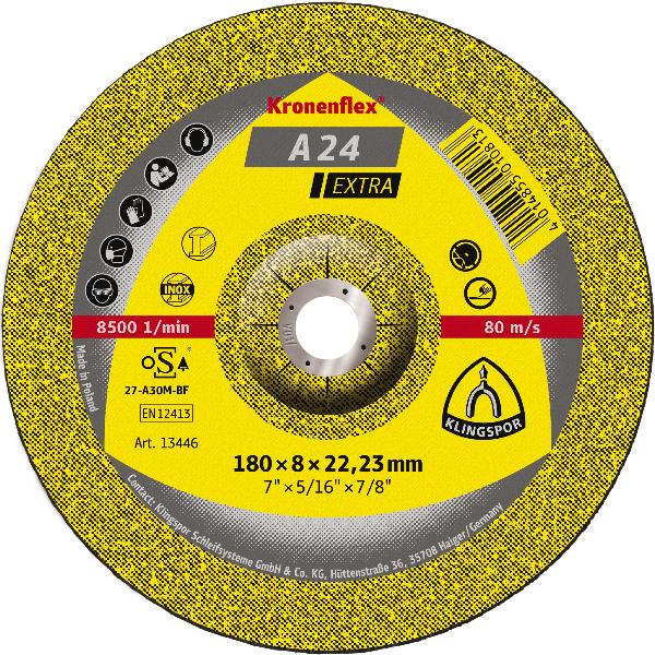 [13444] Discos Desbaste 7" Ks/Extra/A24Ex/S/Gek/180X6X22,23 Klingspor