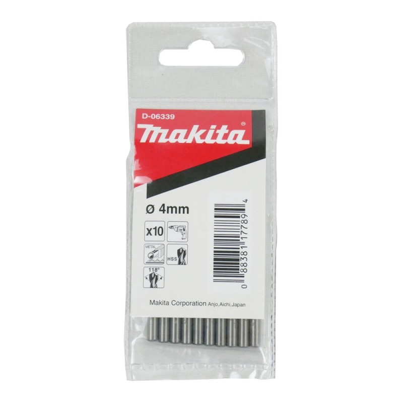 [D-06339] Broca Para Metal Hss (10 Pcs) 4 X 75 Mm. Makita