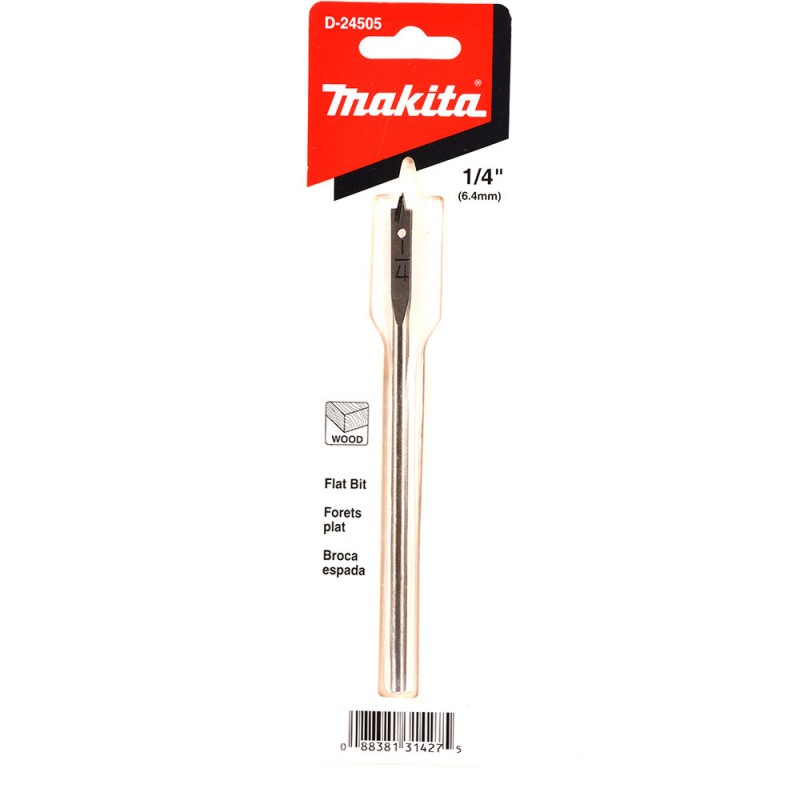 [D-24505] Broca Plano 1/4" X 6" (6.3 X 152 Mm.) Makita
