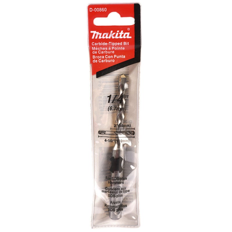 [D-00860] Broca Sds Plus Standmak 1/4" X 4 1/2" (6.35Mm X 115Mm) Makita