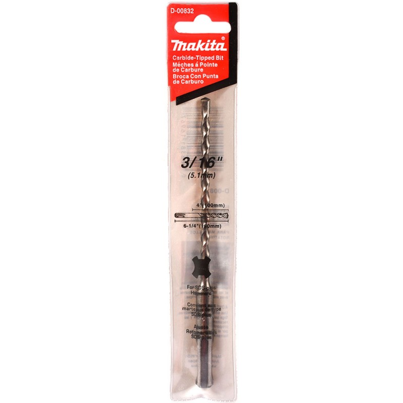 [D-00832] Broca Sds Plus Standmak 3/16" X 6 1/4" (4.7Mm X 158Mm) Makita