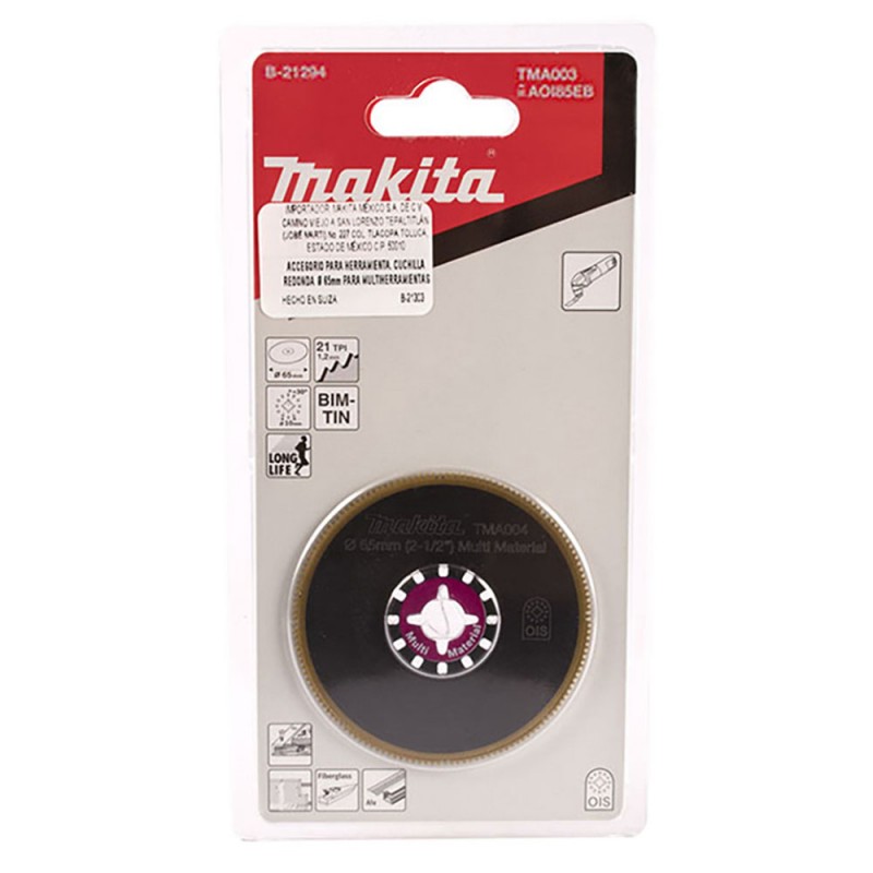 [B-21294] Cuchilla De Corte Redondeado 85 Mm. (Tma003) Bim-Tin (Plano) (Multitool) Makita