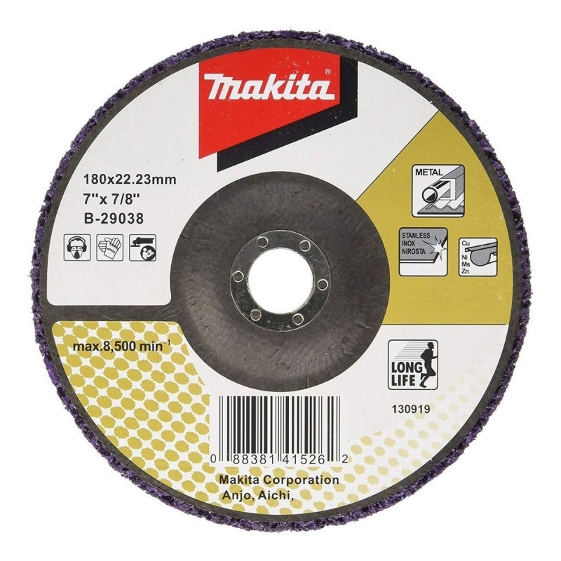 [B-29038] Disco De Limpieza Y Remocion (T/Scotch) L .Vida(Pur.)Â  180 X 22.23 Mm. Makita
