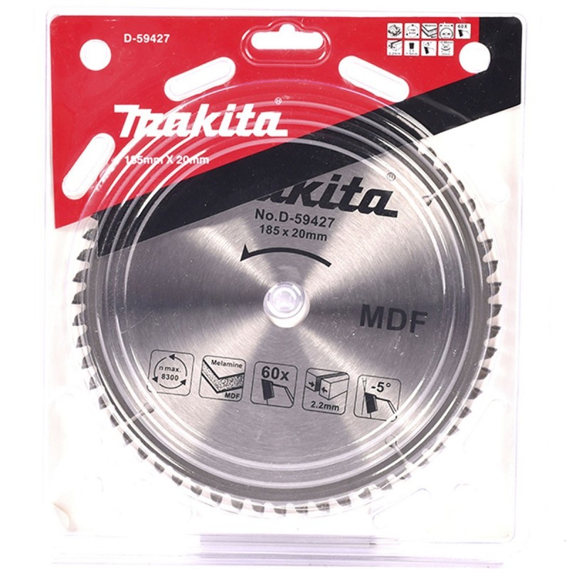 [D-59427] Disco De Sierra P/ Melamine Y Mdf (7-1/4"X1") (185X25.4Mm.) 60D Makita