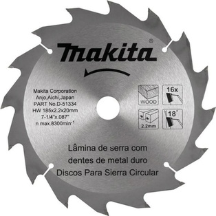 Disco De Sierra Para Madera 185Mmx20Mm 16D Makita
