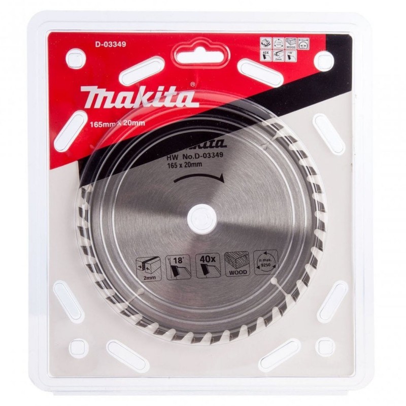[D-03349] Disco De Sierra Para Madera Tct (6-1/2" X 0-25/32") (165X20 Mm.) 40 Dientes Makita