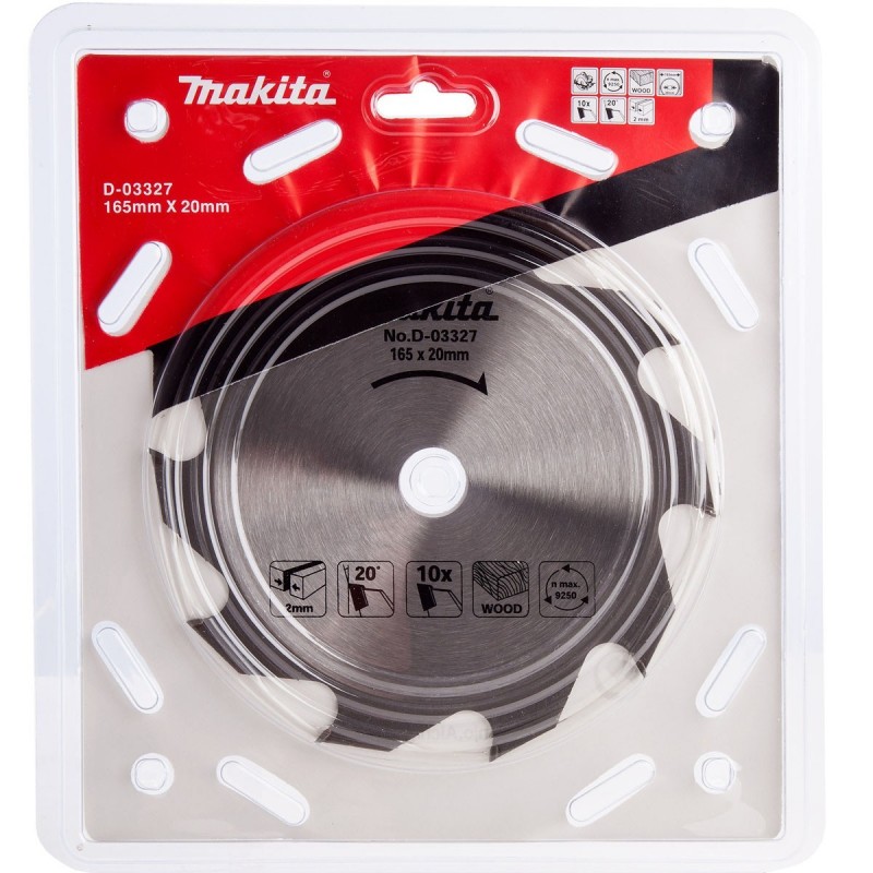 [D-03327] Disco De Sierra Para Madera Tct (6-1/2" X 0-25/32") (165X20 Mm.) 10 Dientes Makita