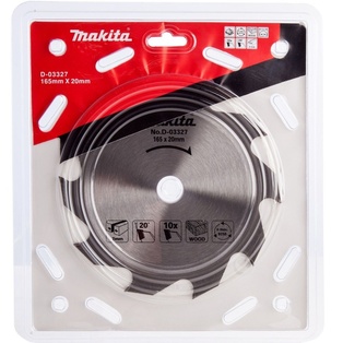 Disco De Sierra Para Madera Tct (6-1/2" X 0-25/32") (165X20 Mm.) 10 Dientes Makita