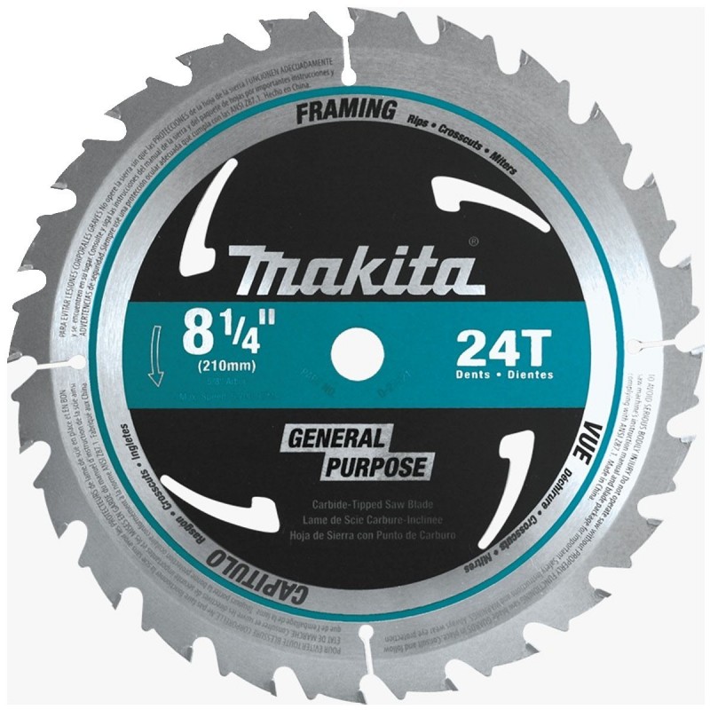 [D-21521] Disco De Sierra Para Madera Tct (8-1/4" X 5/8") (209.55X15.88 Mm.) 24 Dientes Makita