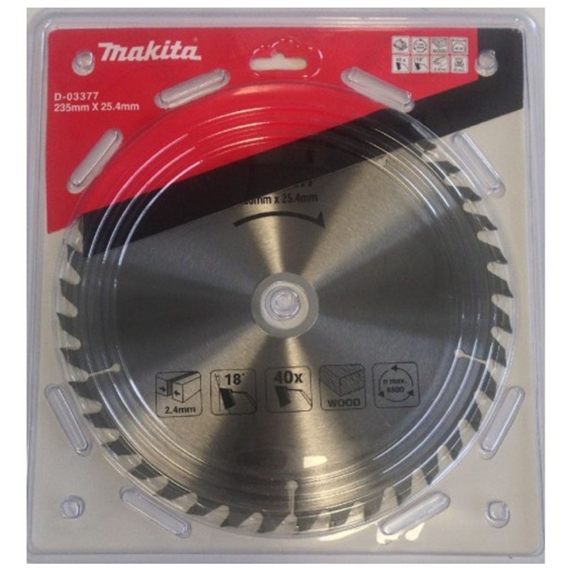 [D-03377] Disco Sierra Para Madera Tct (9-1/4" X 1") (235X25.4 Mm.) 40 Dientes Makita